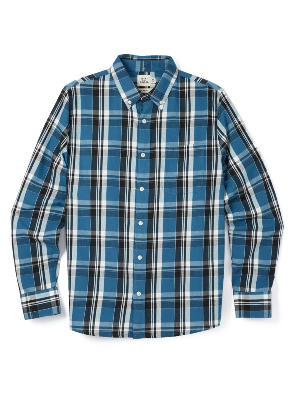 Flint and Tinder Huckberry Featherweight  Plaid Button Down Shirt Blue/ Black M